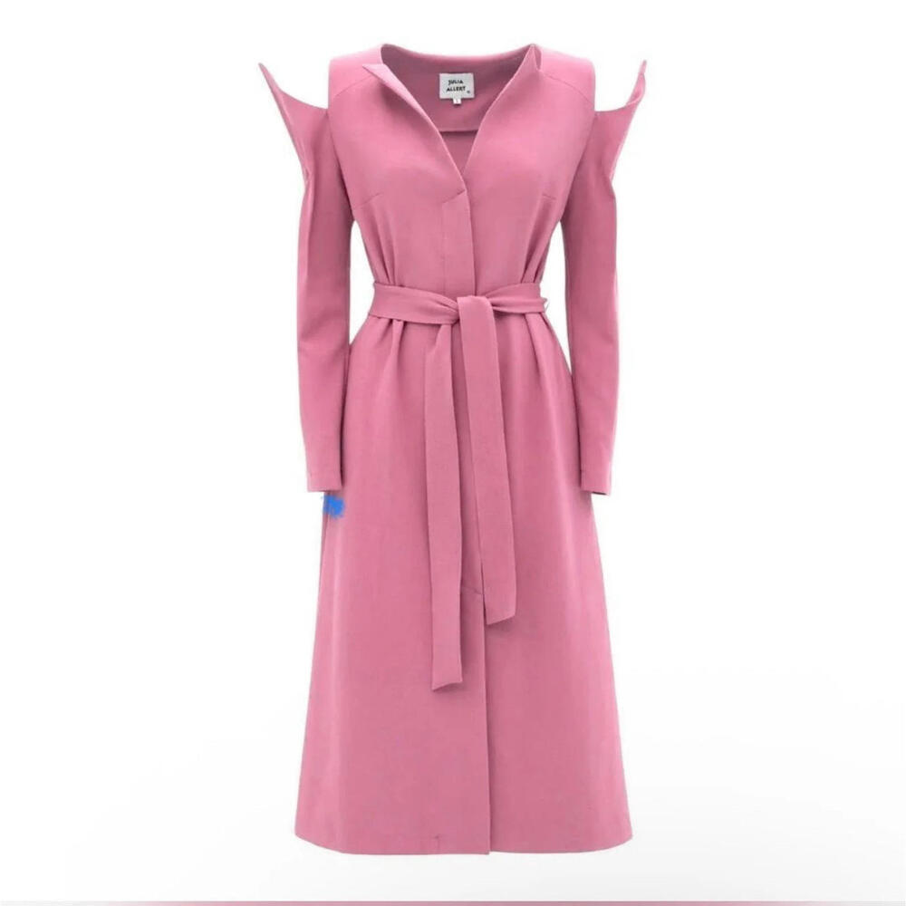 Julia Allert Fashion Long Button Up Dress Rose Size Medium
